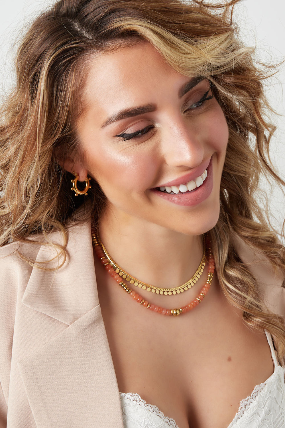 Necklace coins - Silver Color Stainless Steel