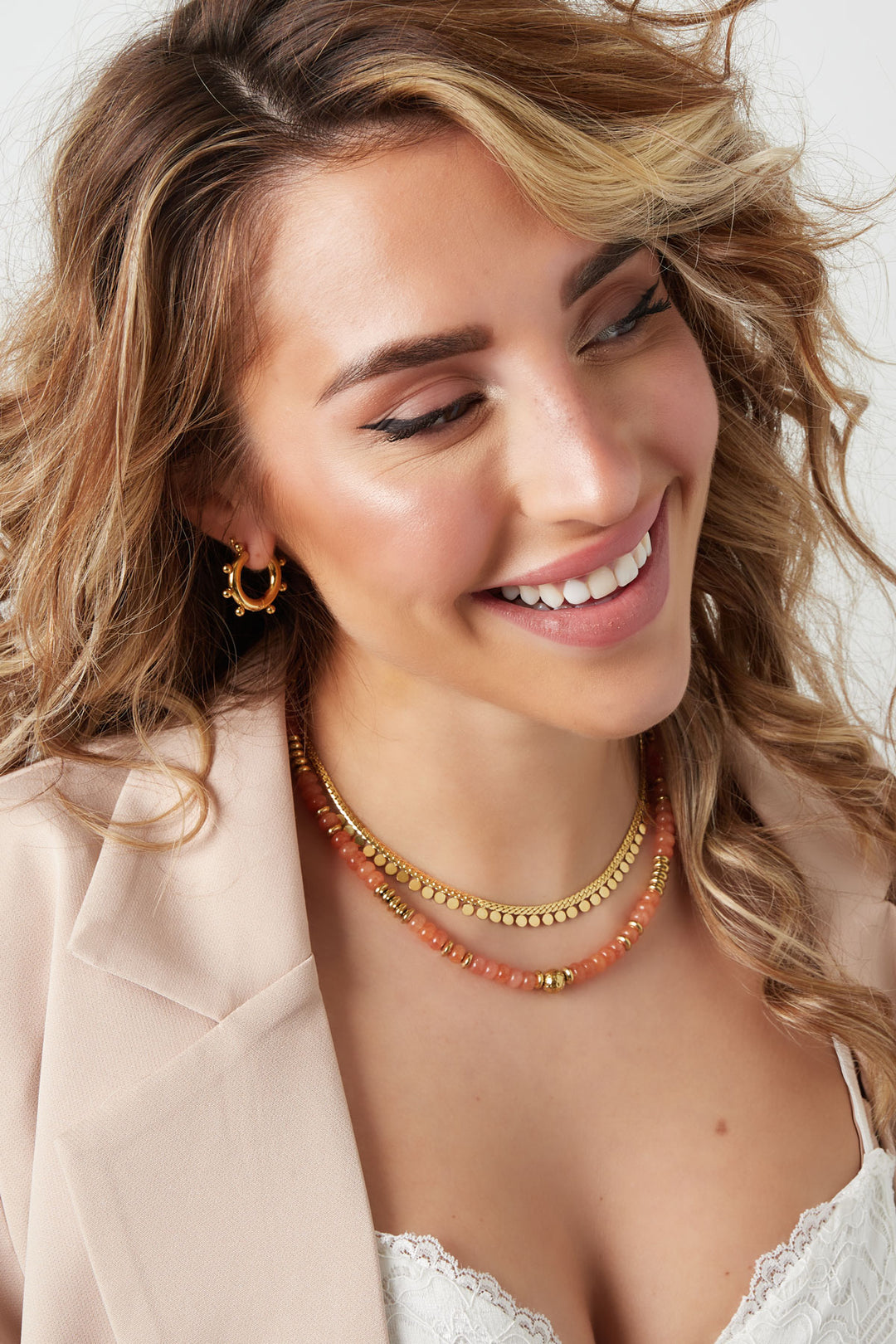 Necklace coins - Silver Color Stainless Steel