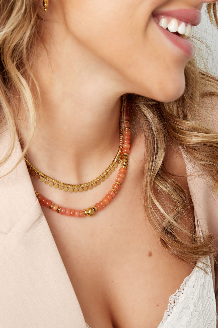 Necklace coins - Silver Color Stainless Steel