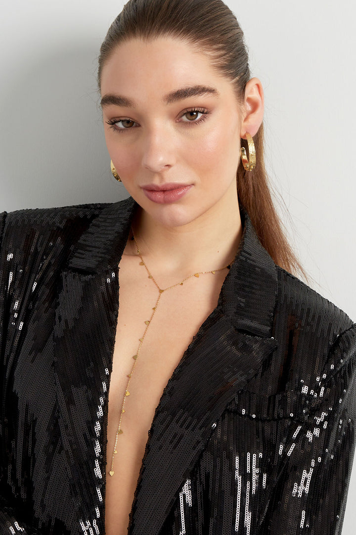 Necklace coins with center piece - Silver Color color