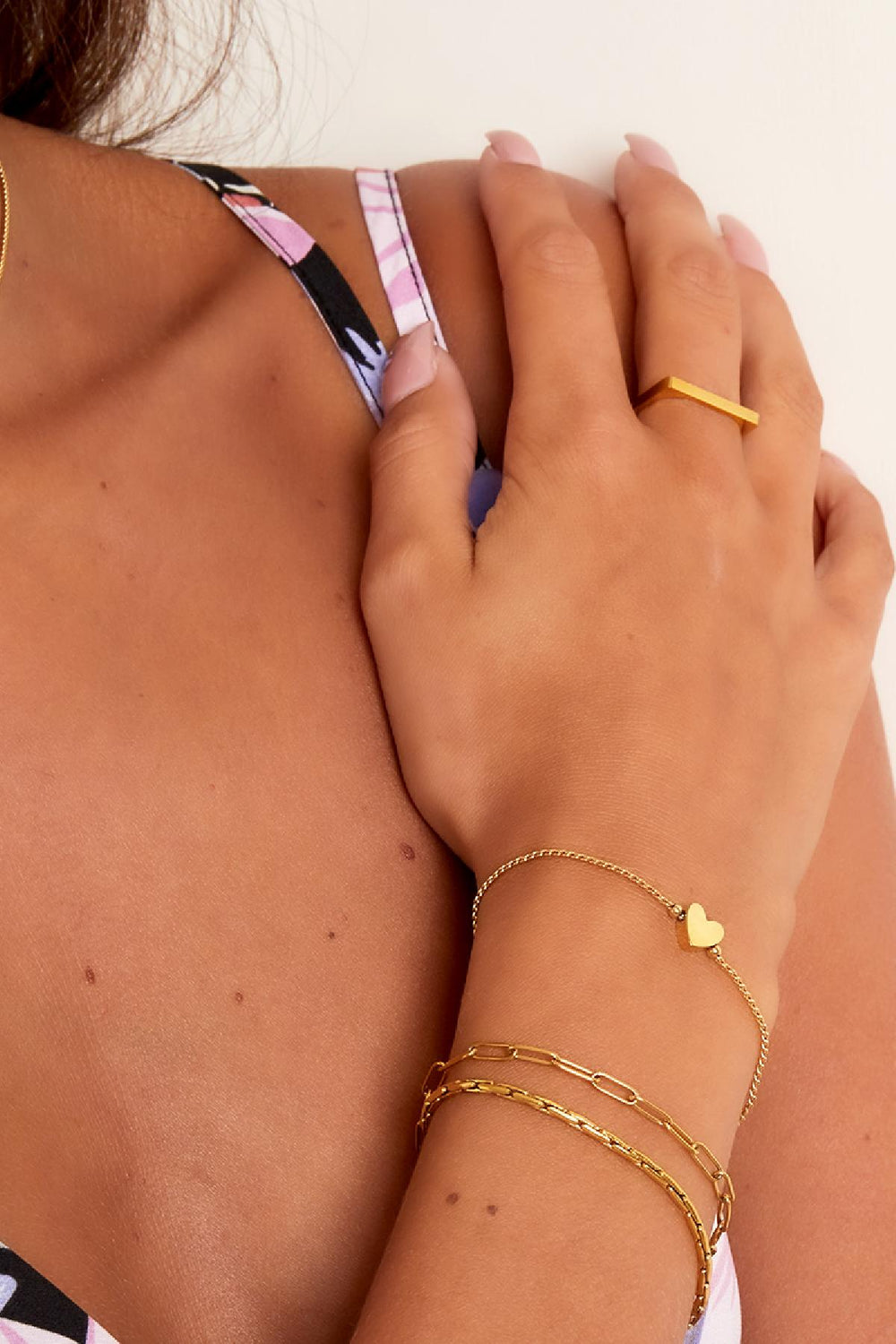 stainless steel bracelet heart 