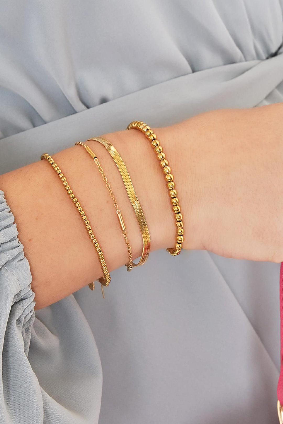 stainless steel bracelet double chained 