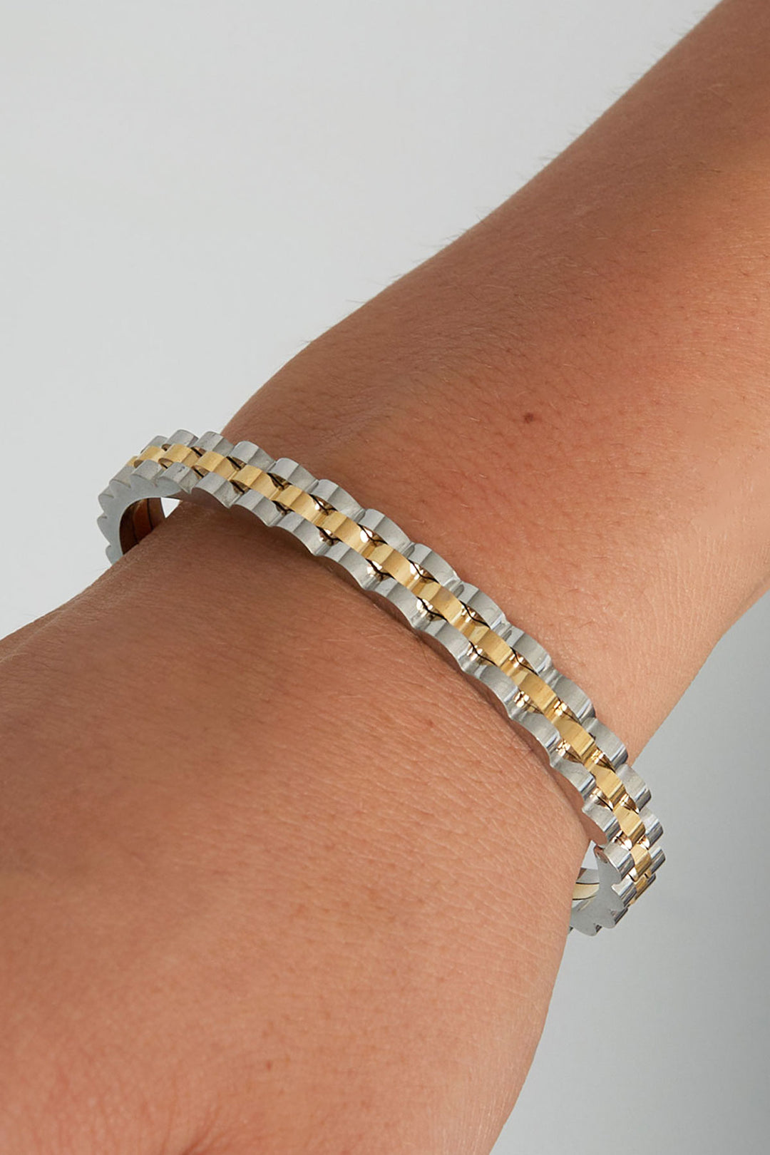 Link bangle bracelet - Silver Color color