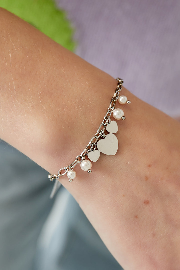 hearts & pearls bracelet