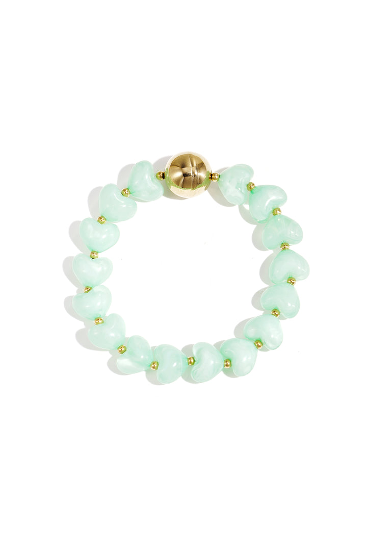 Statement bracelet with heart-shaped beads