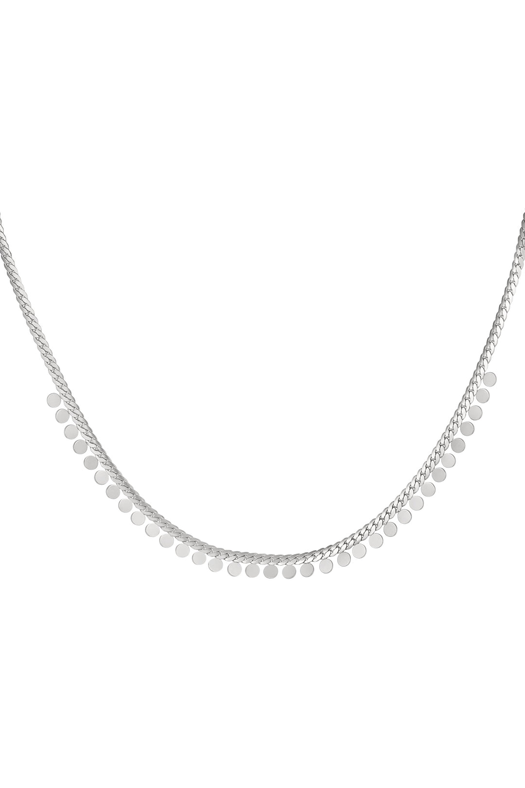 Necklace coins - Silver Color Stainless Steel