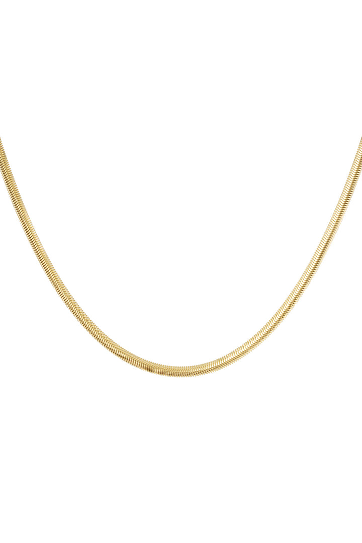 necklace flat with print - Gold color-4.0mm