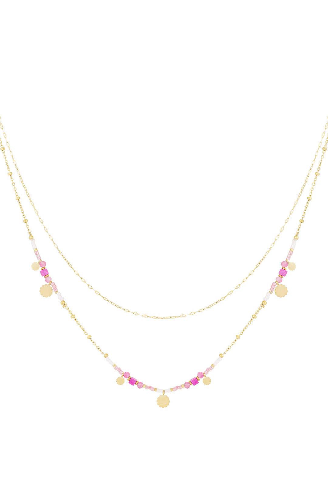 necklace pink charms