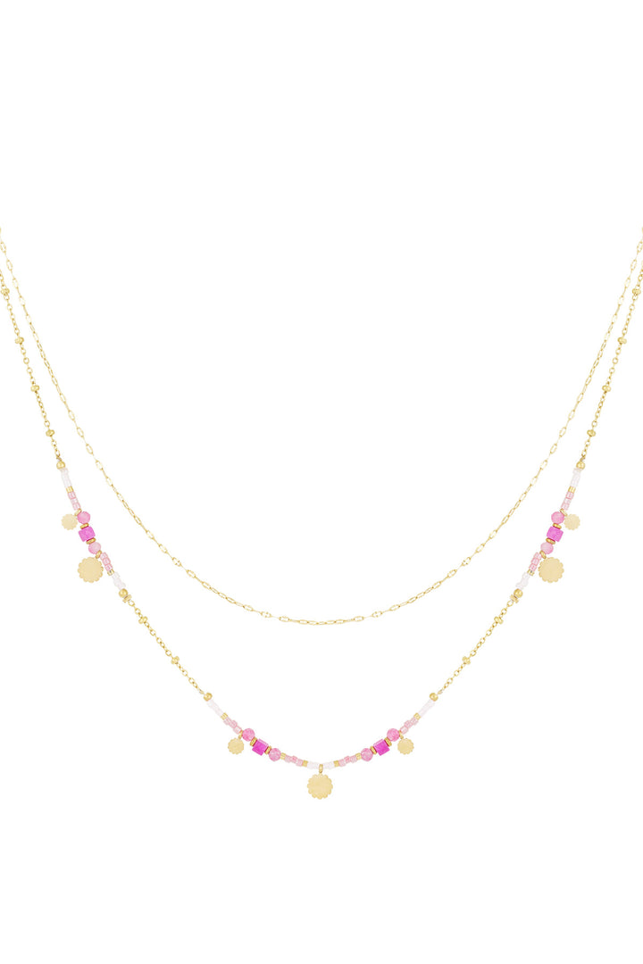 necklace pink charms