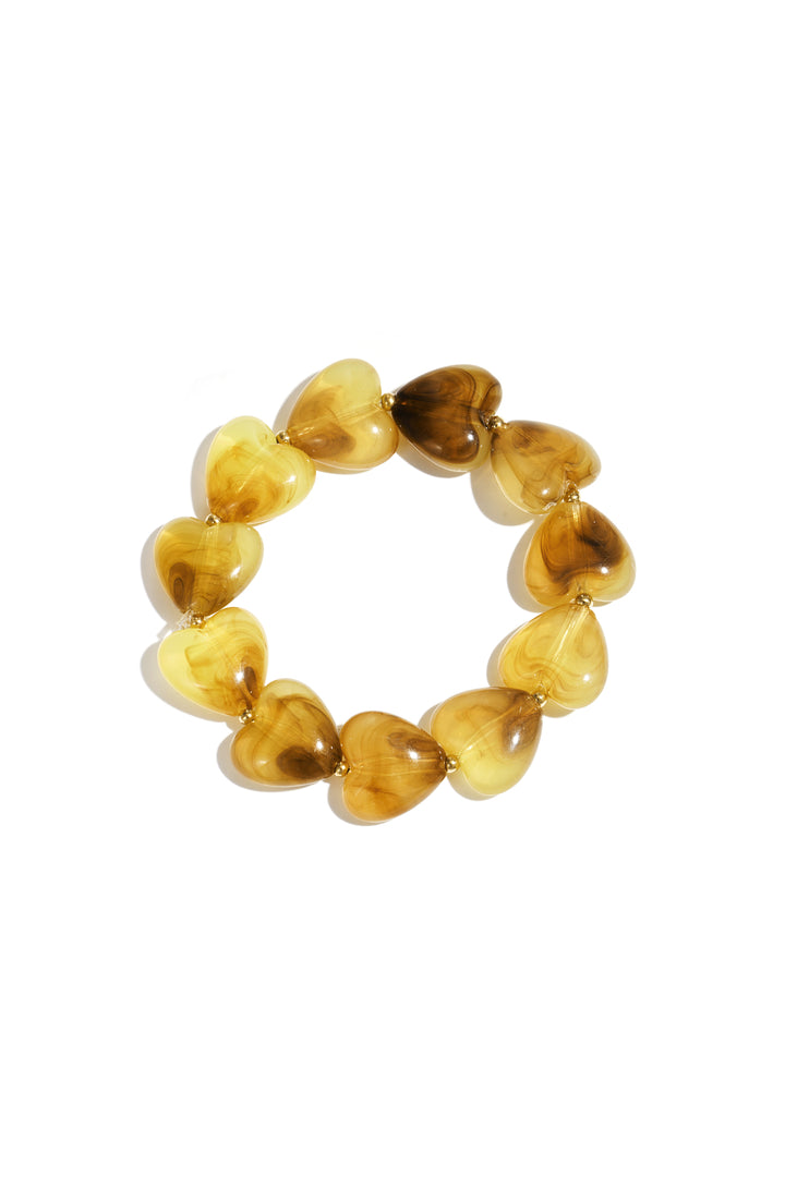 Bracelet with heart-shaped beads