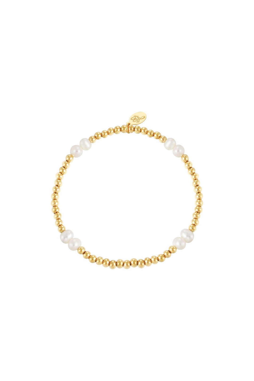 Bracelet pearl mix Gold Color Stainless Steel