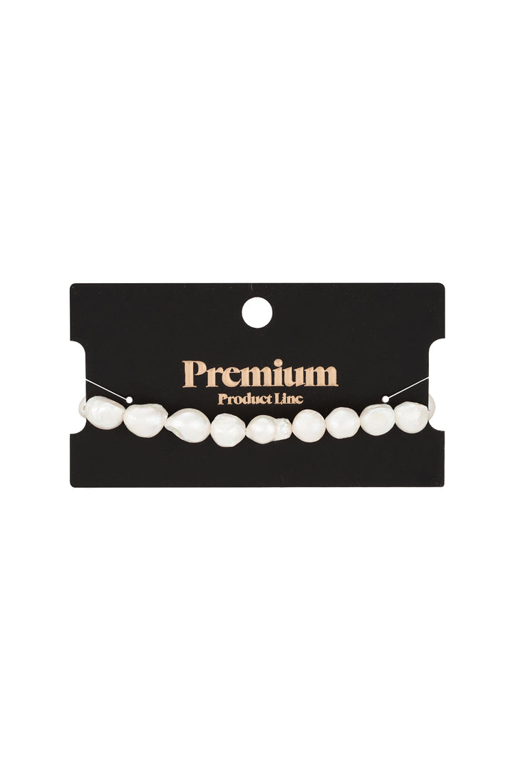 Bracelet pearl heart closure Gold Color Stainless Steel