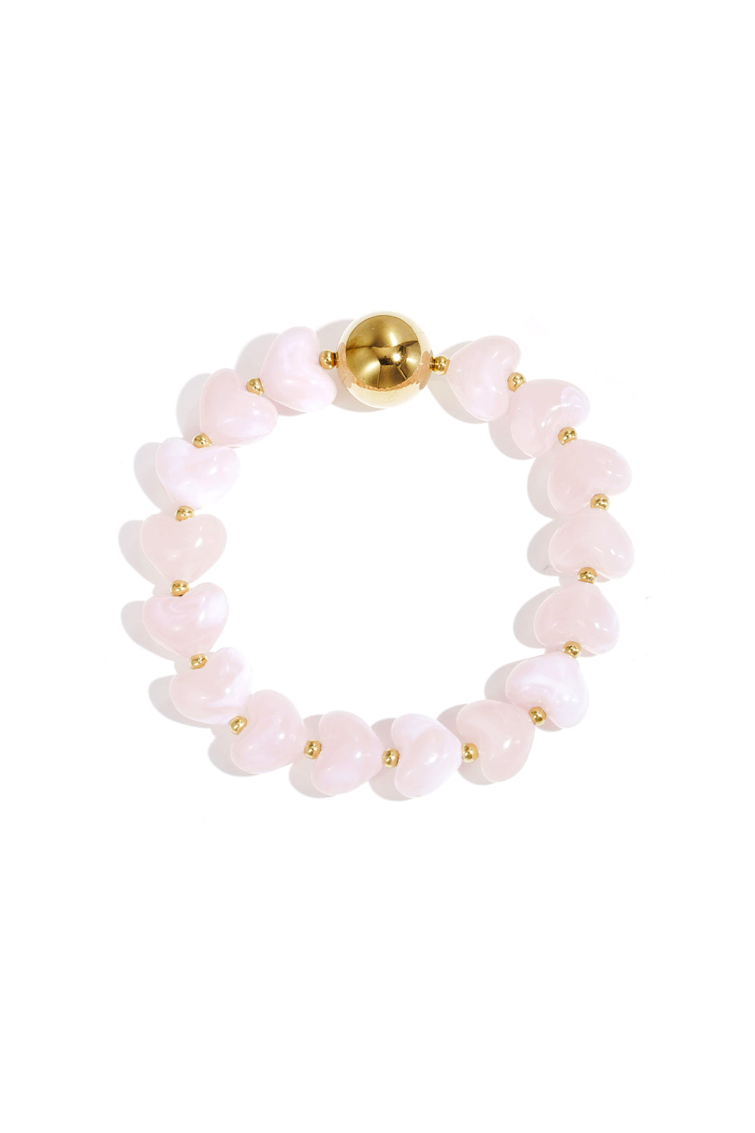 Statement bracelet with heart-shaped beads
