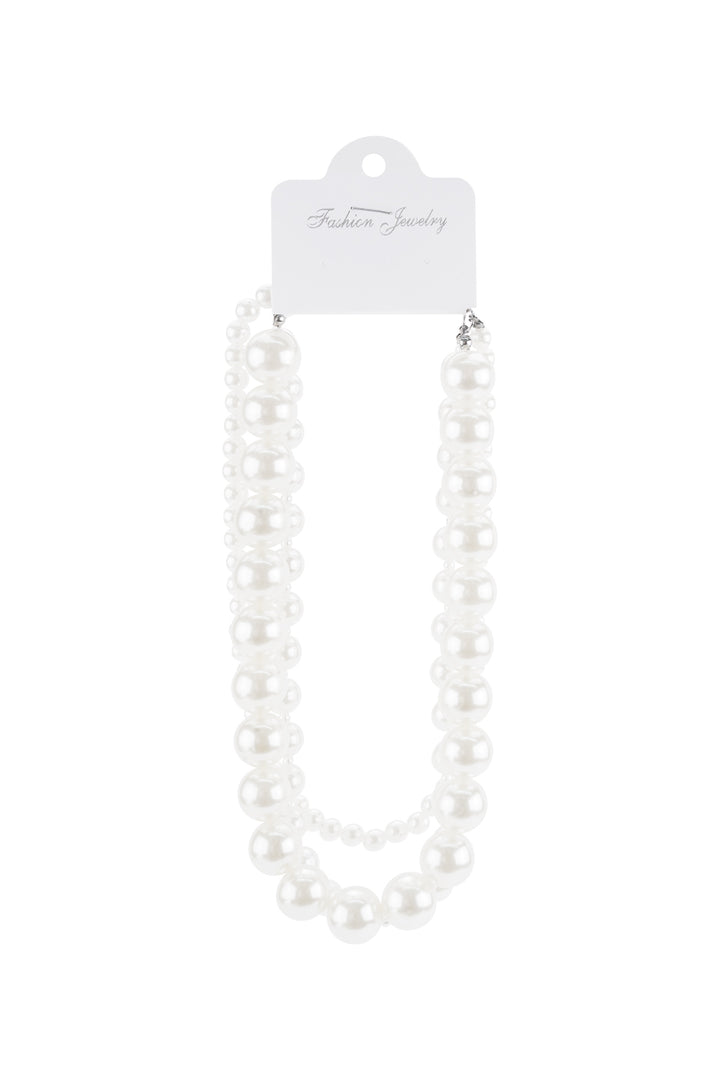 Big pearls layered necklace