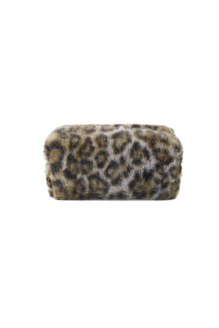 Soft leopard makeup bag