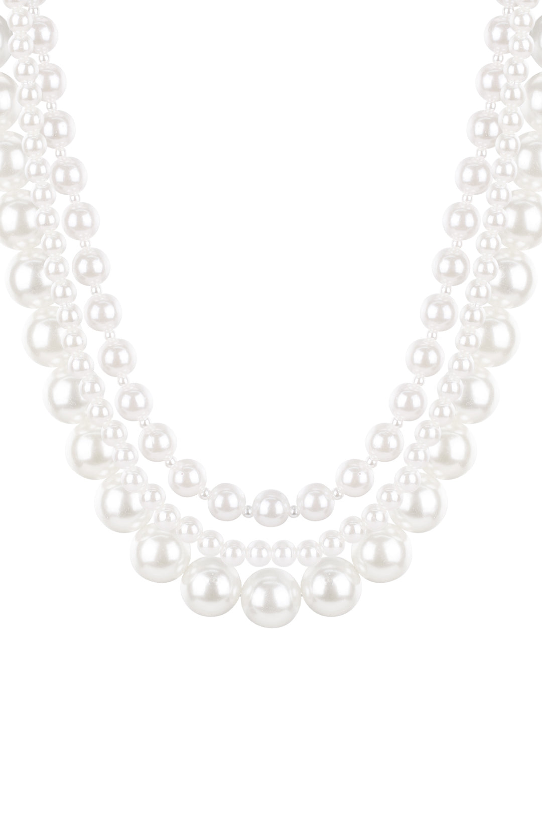 Big pearls layered necklace