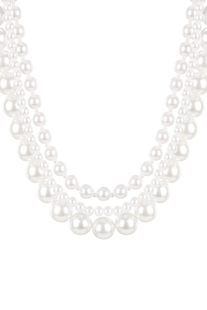 Big pearls layered necklace