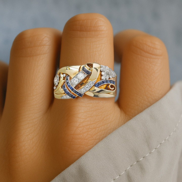 Vintage Zirconia Gold Ring