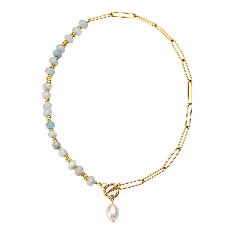 Naturlig Sten Kæde Halskæde