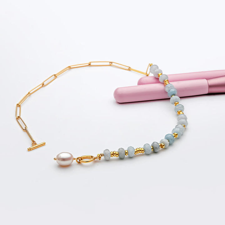 Naturlig Sten Kæde Halskæde