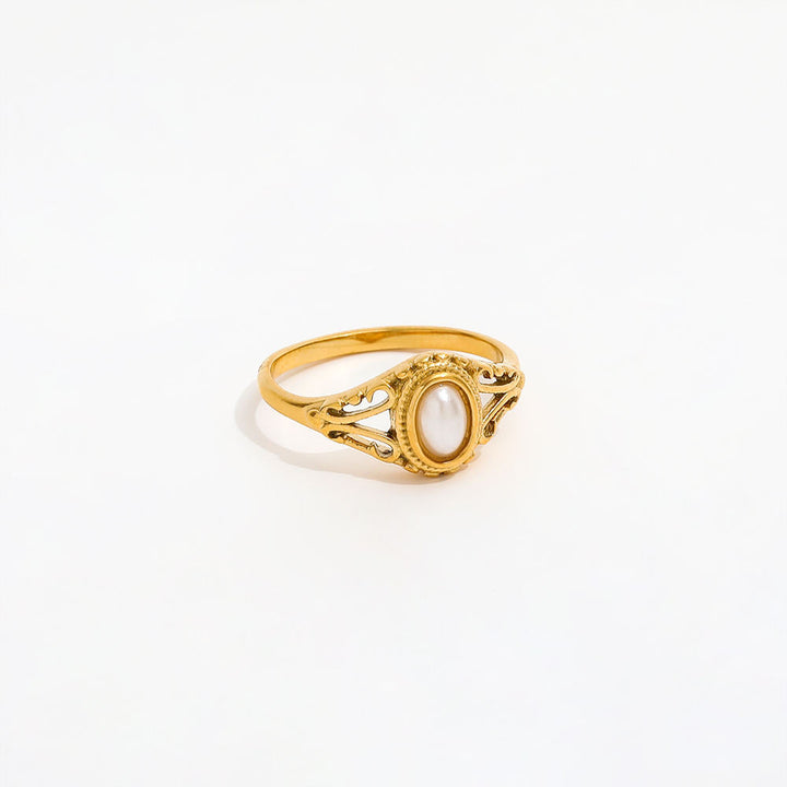 Guldbelagt Perle Vintage Ring