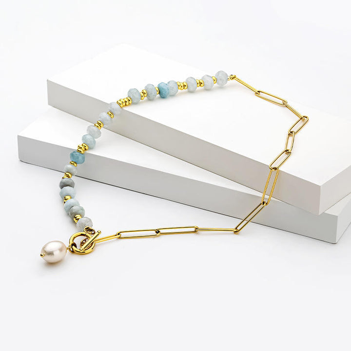 Naturlig Sten Kæde Halskæde