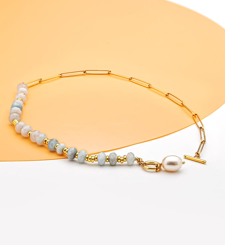 Naturlig Sten Kæde Halskæde