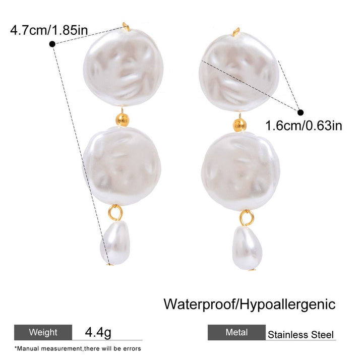 Geometrische oorbellen met zoetwaterparels