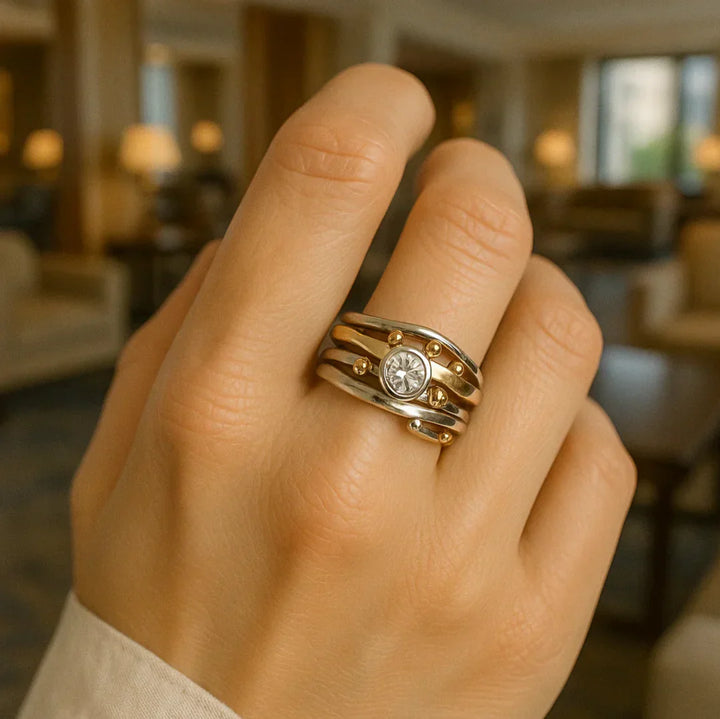 Vintage Guld Zirconium Ring