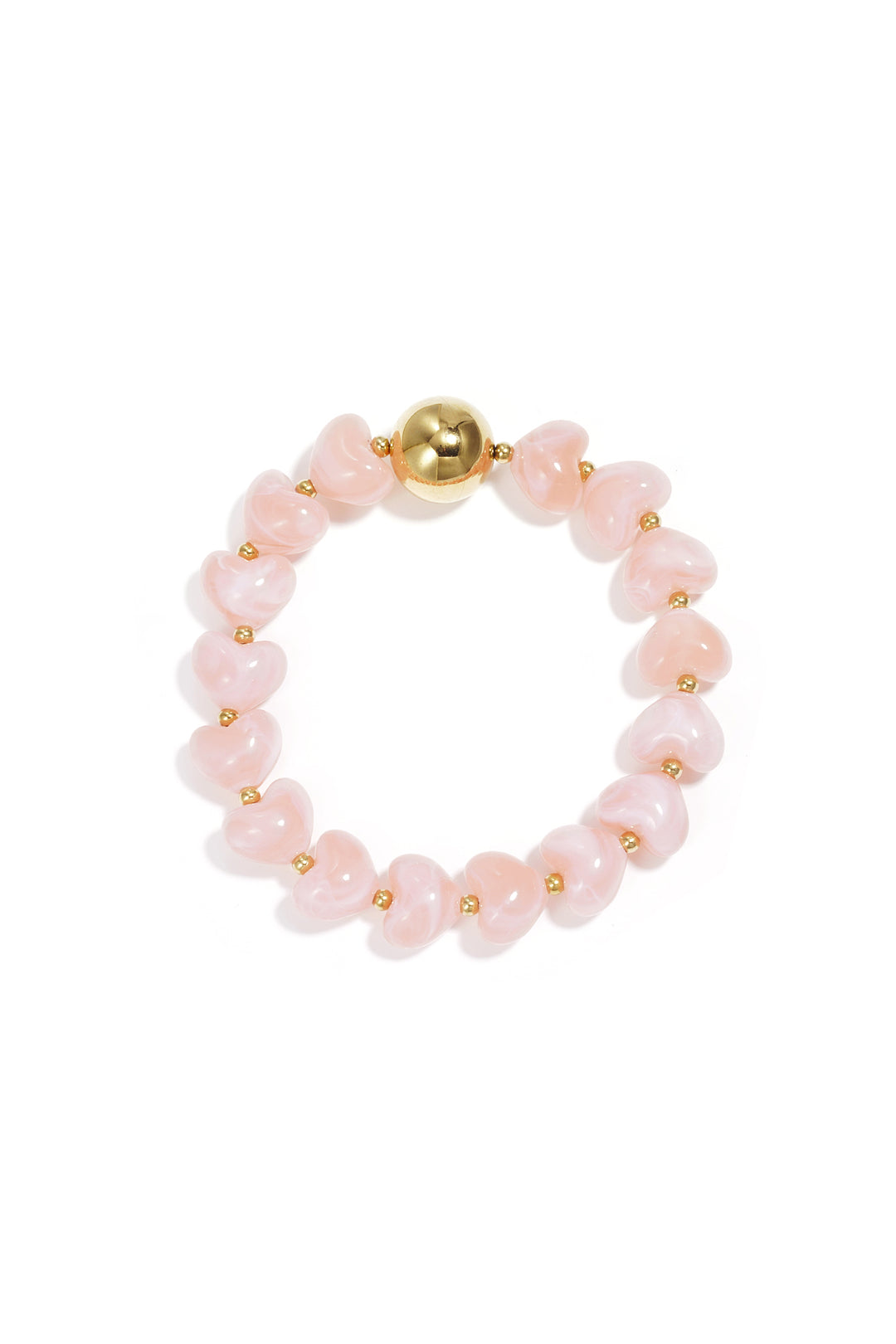 Statement bracelet with heart-shaped beads