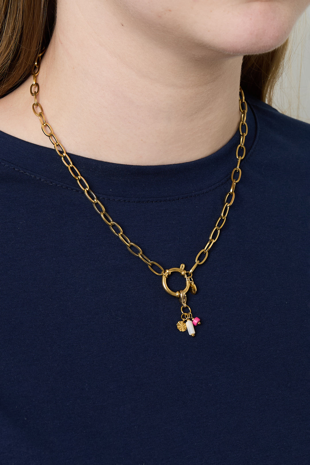 Golden knot necklace