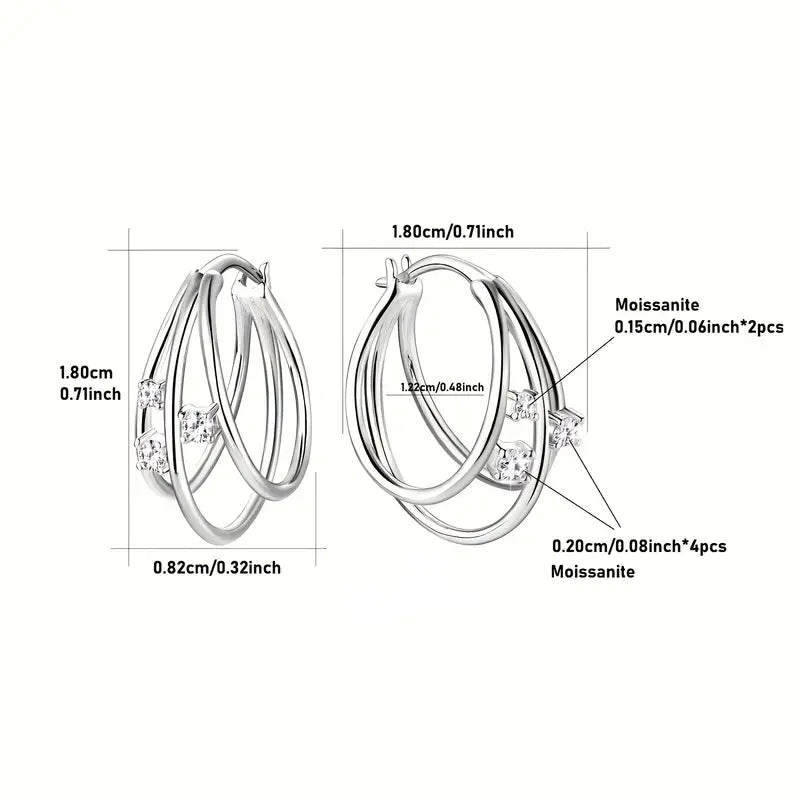 Oorbellen van synthetische moissanite