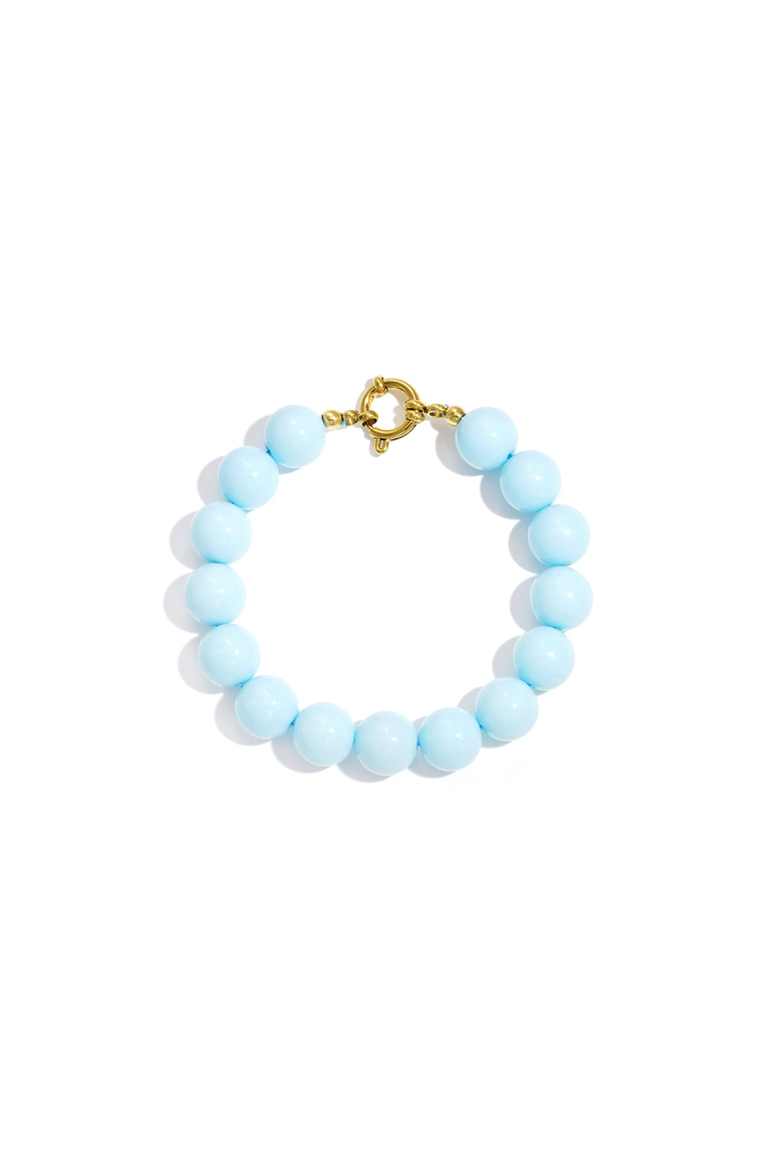 Necklace with medium beads and front closure-12mm