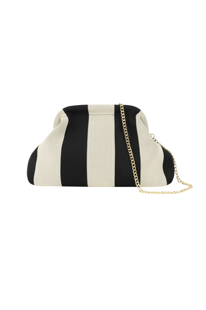Striped beach clutch