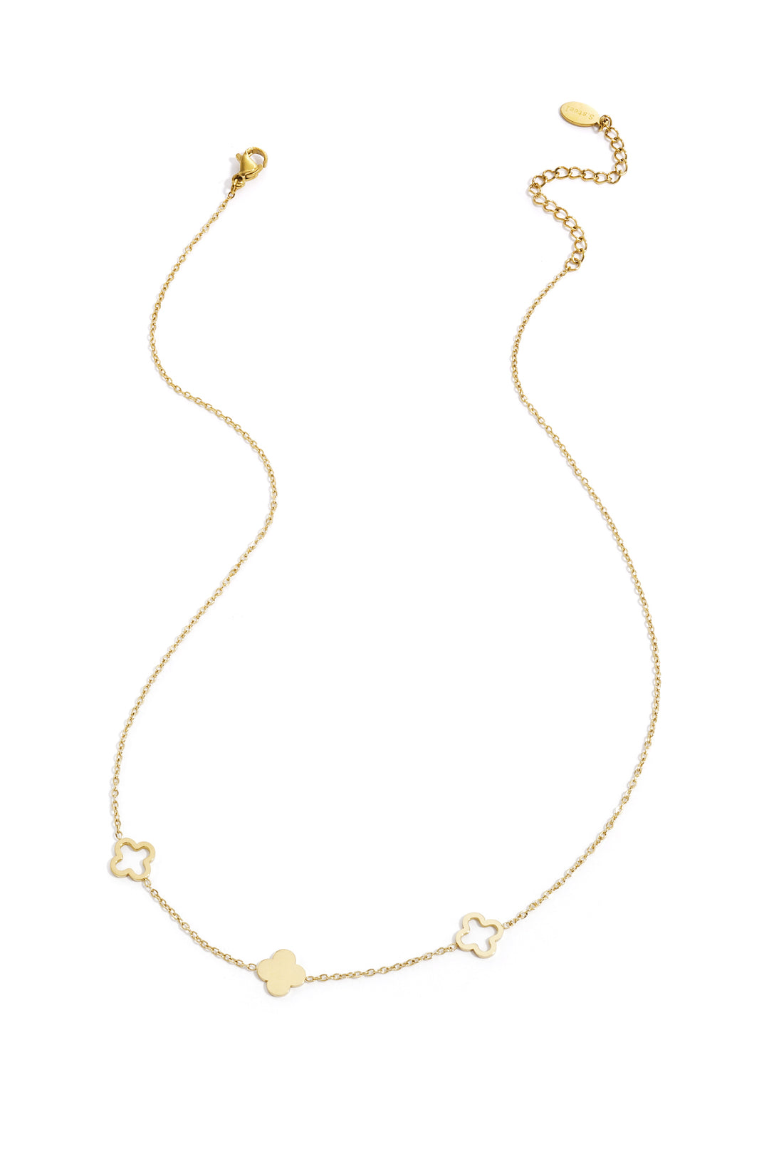 Necklace clovers  Gold Color Stainless Steel