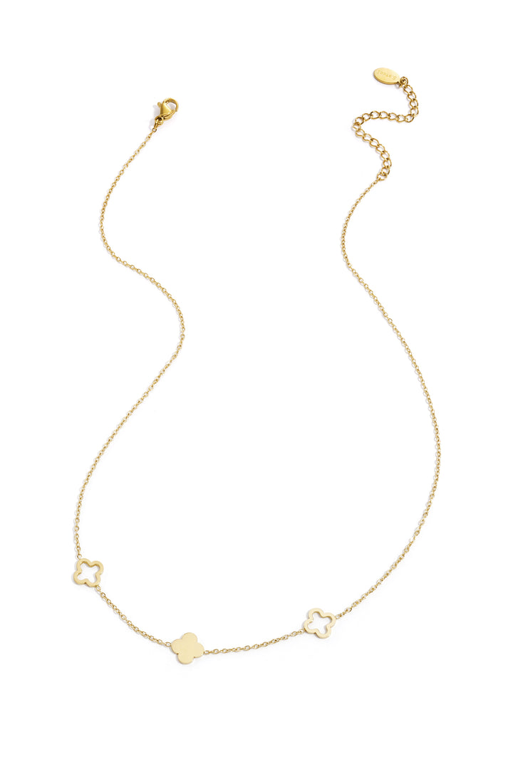 Necklace clovers  Gold Color Stainless Steel