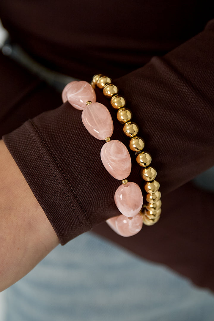 Bracelet set with organic beads