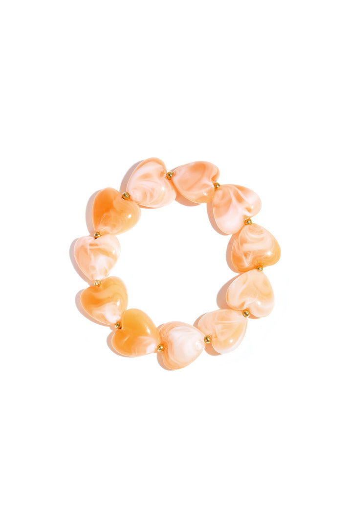 Bracelet with heart-shaped beads
